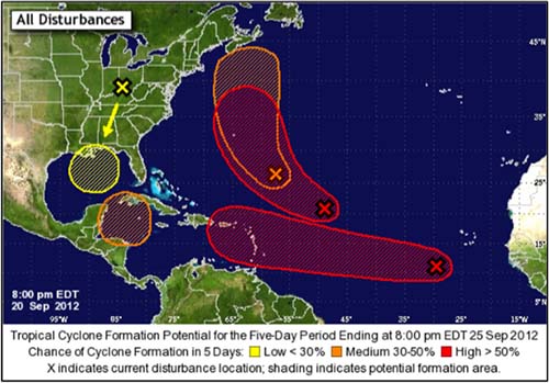 Five Day Potential Hurricane Forecasts