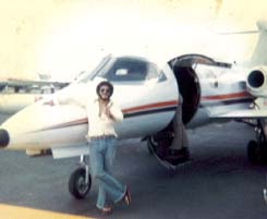 Beside a private jet in St Thomas in 1979