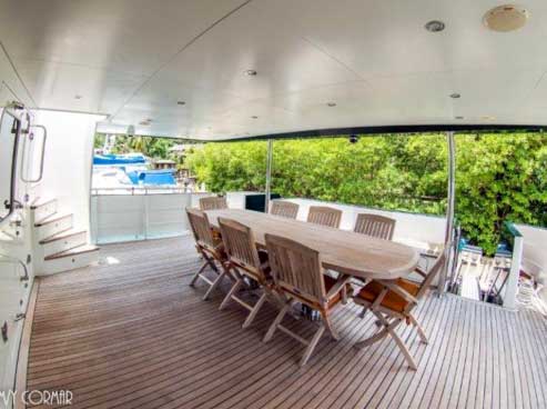 Expedition Yacht for Sale Aft Deck Dining