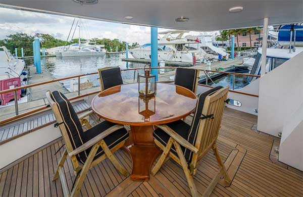 Aft Deck Teak Table and Chairs